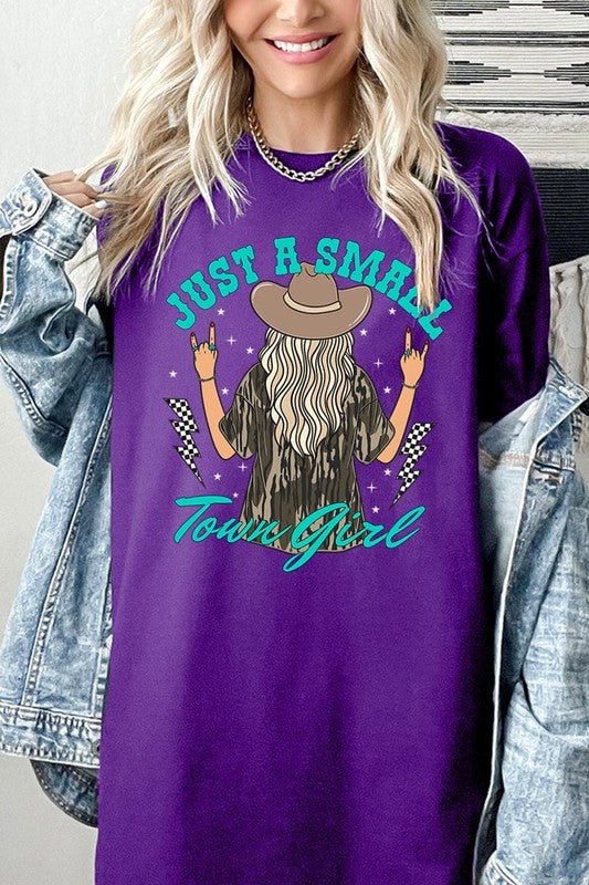 Just a Small Town Girl Camo Plus Heavy Cotton Tee