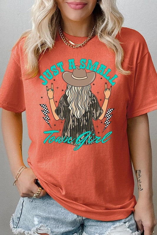 Just a Small Town Girl Camo Plus Heavy Cotton Tee