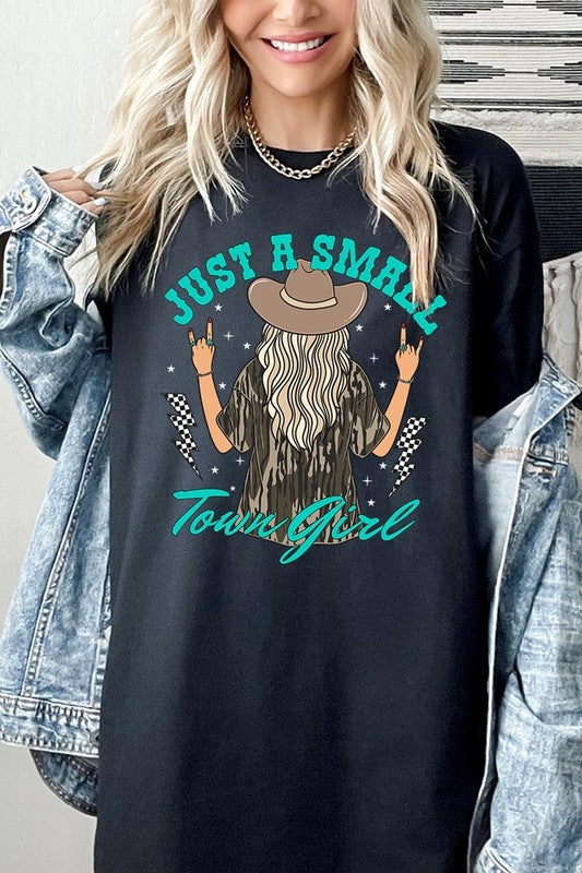 Just a Small Town Girl Camo Plus Heavy Cotton Tee