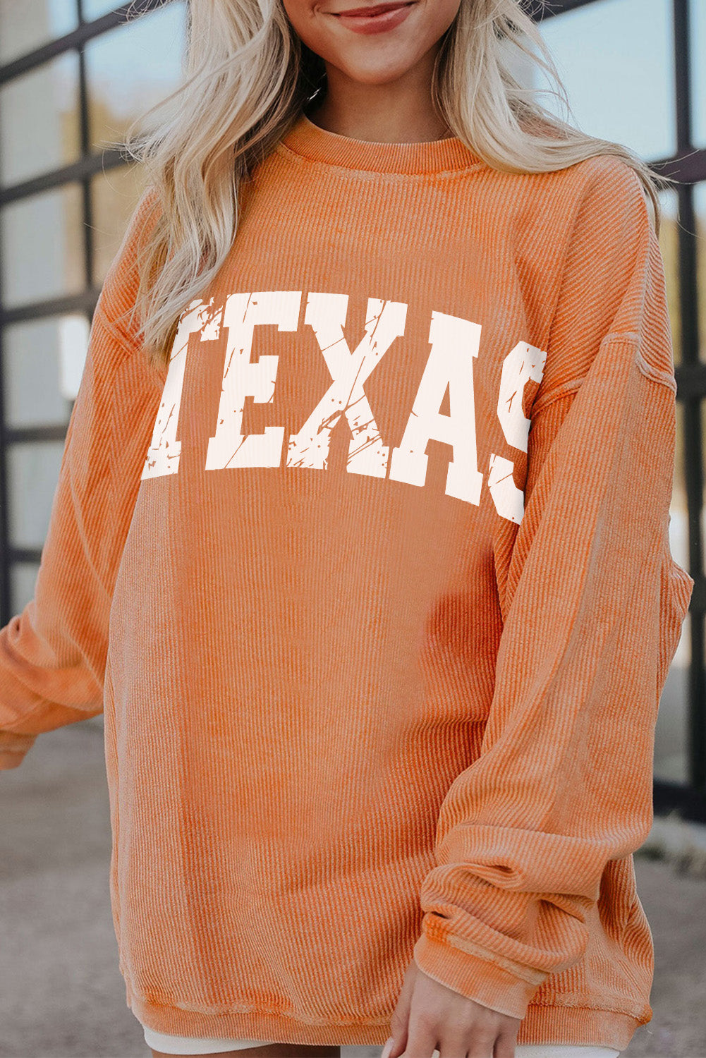 TEXAS Round Neck Long Sleeve Sweatshirt