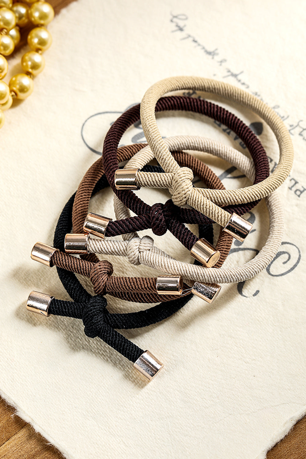 Camel Elastic Ponytail Hair Tie 5pcs