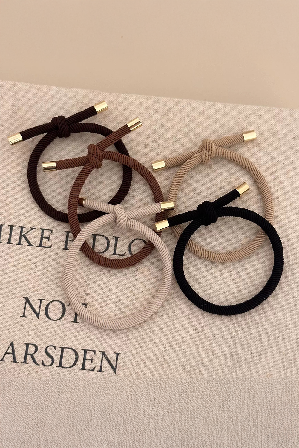 Camel Elastic Ponytail Hair Tie 5pcs