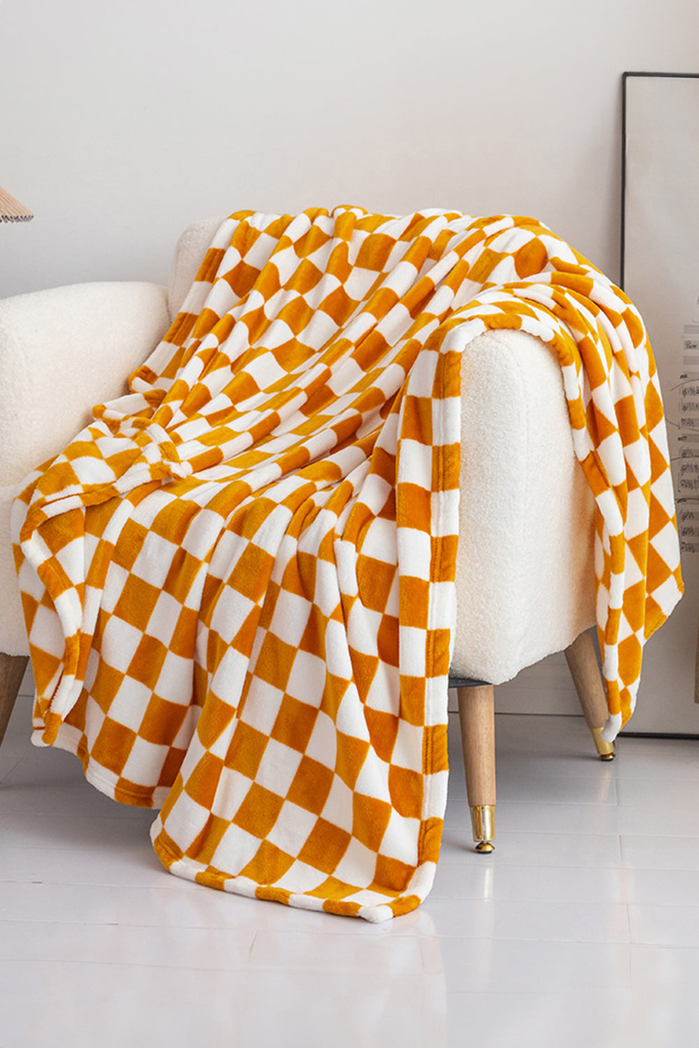 Black Checkerboard Printed Soft Throw Blanket