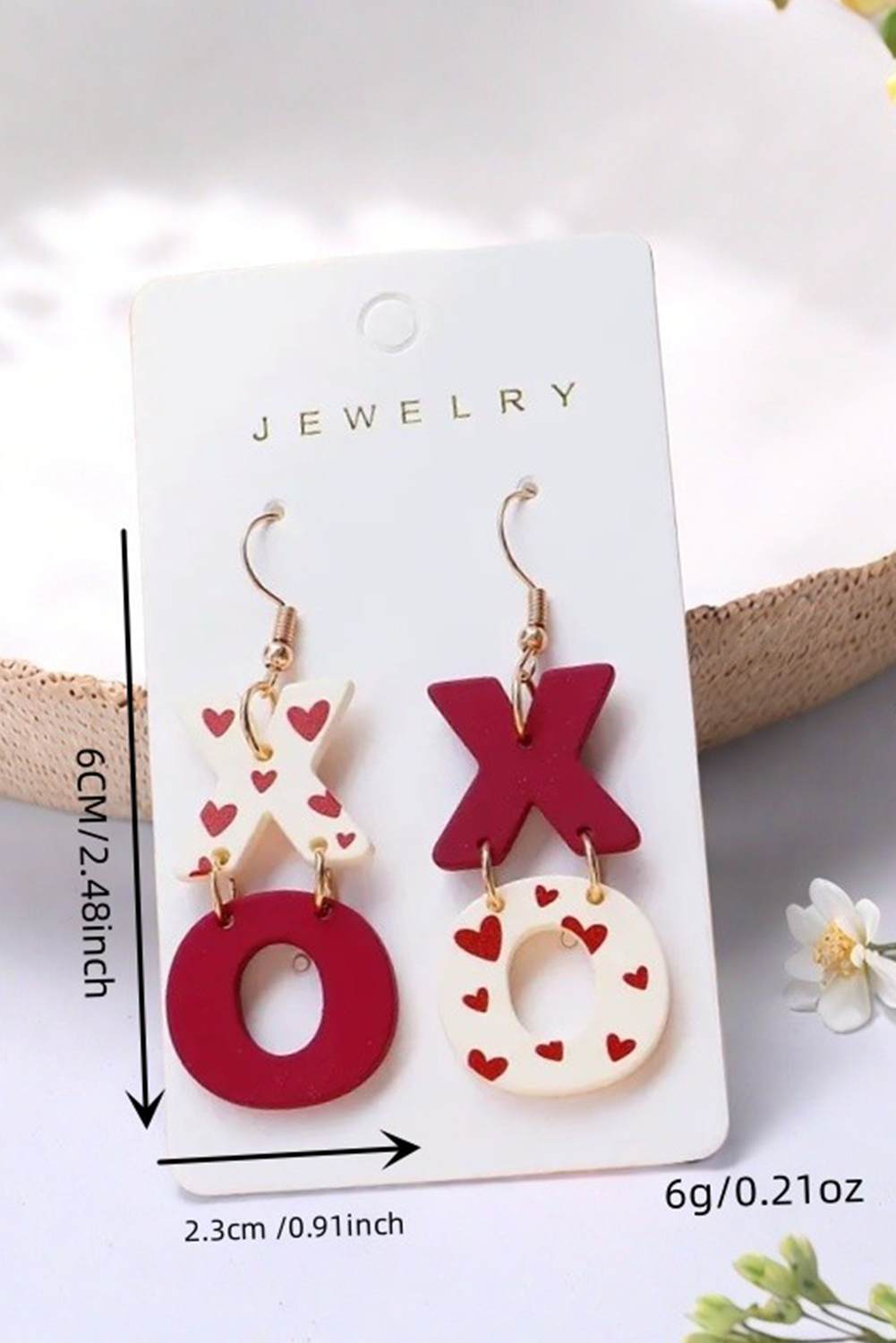 Racing Red Valentines XOXO Hook Earrings