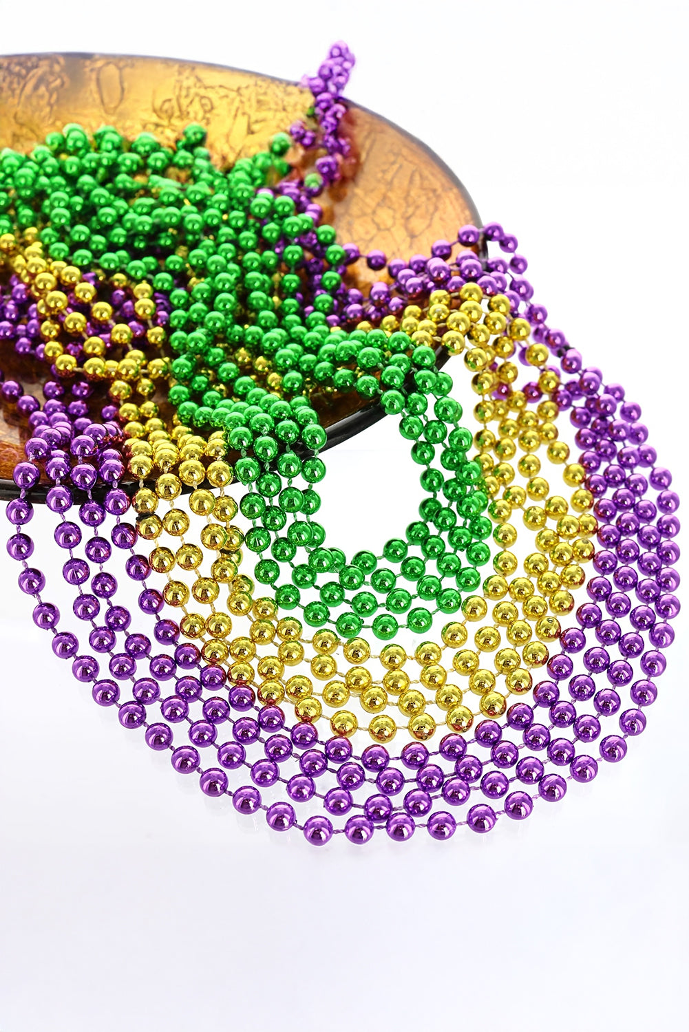 Dark Purple Beaded Mardi Gras Carnival Necklace