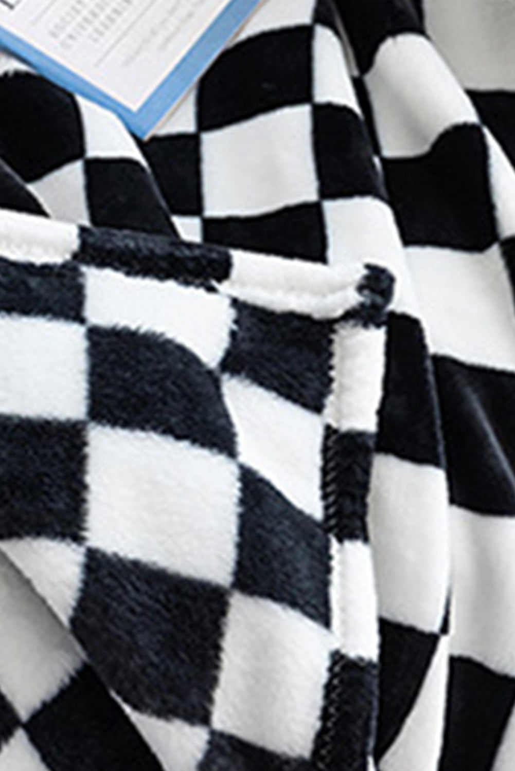 Black Checkerboard Printed Soft Throw Blanket