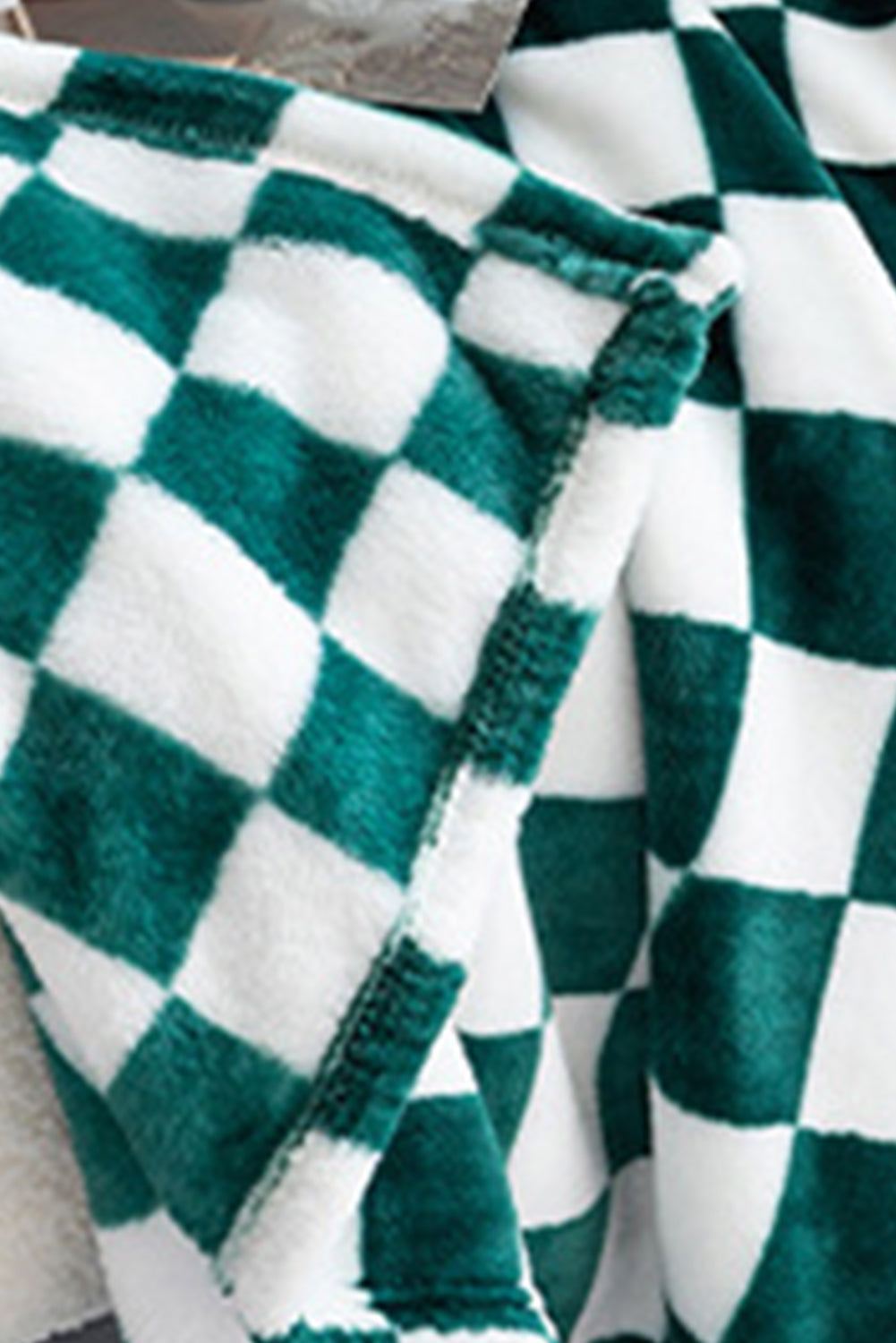 Black Checkerboard Printed Soft Throw Blanket