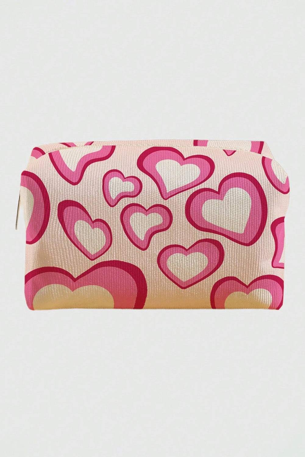 Pink Valentines Fashion Heart Printed Canvas Cosmetic Bag