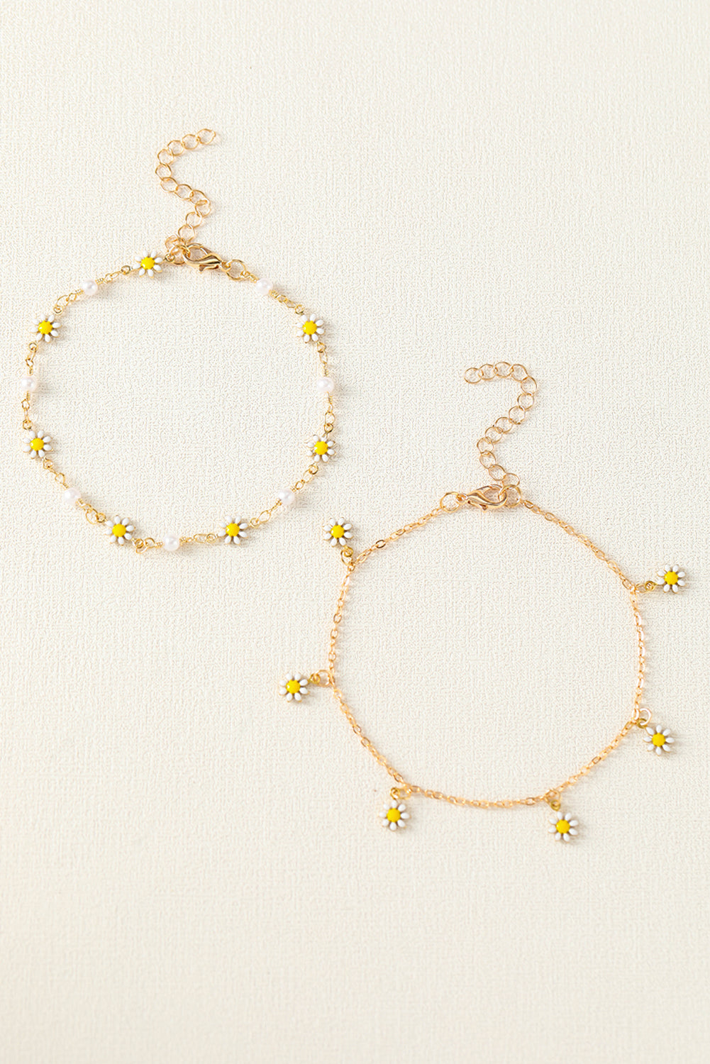 Gold Daisy & Pearl Chain Anklet