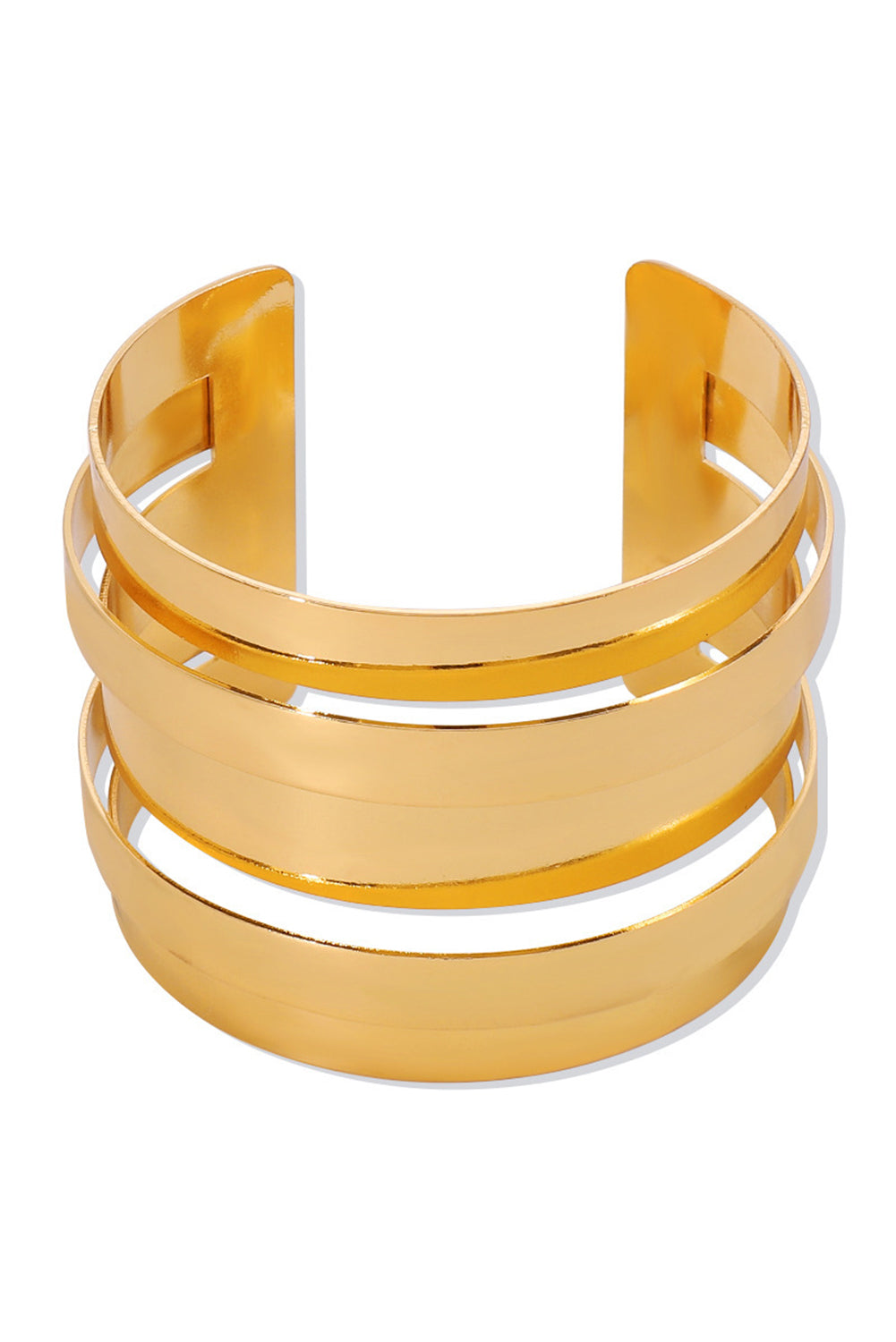 Gold Minimalist Multi Layered Opening Alloy Bangle