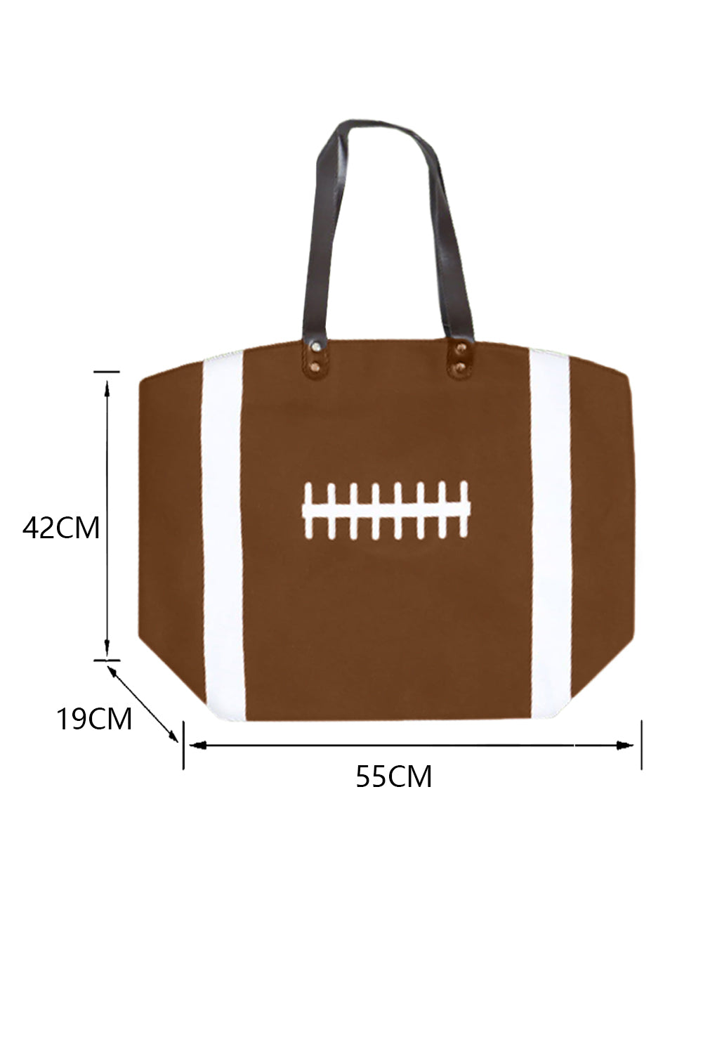 Chestnut Rugby Pattern Canvas Large Tote Bag