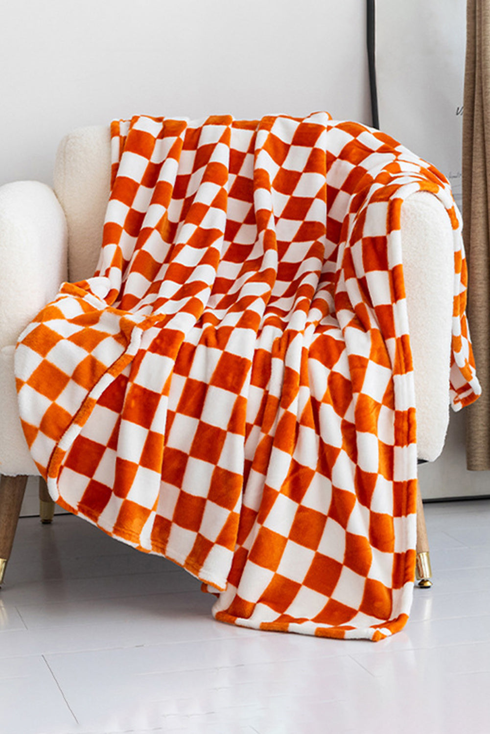 Black Checkerboard Printed Soft Throw Blanket