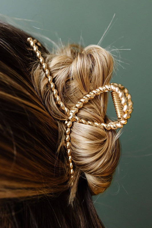 Gold Twist Loop Large Hair Claw Clip