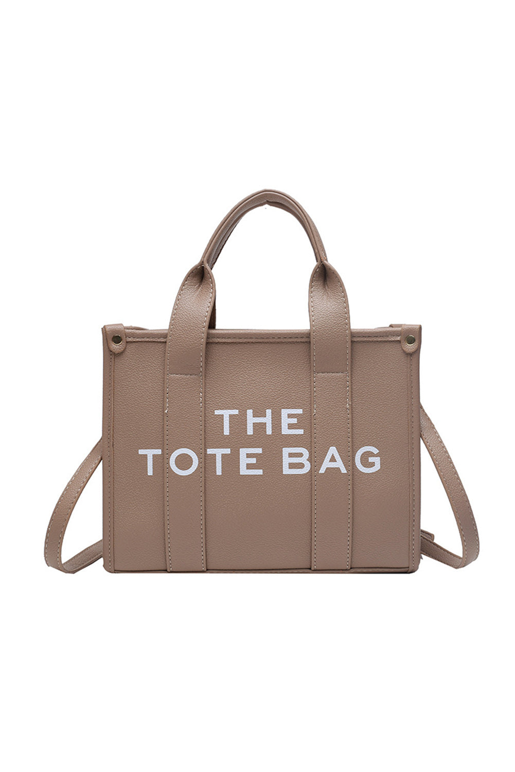 Khaki Letter Print Shoulder Strap Tote Bag