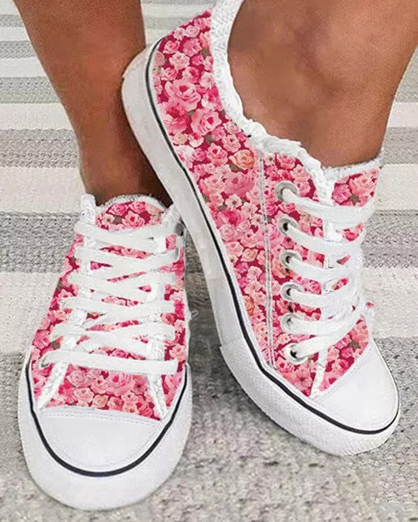 Floral Print Sneakers