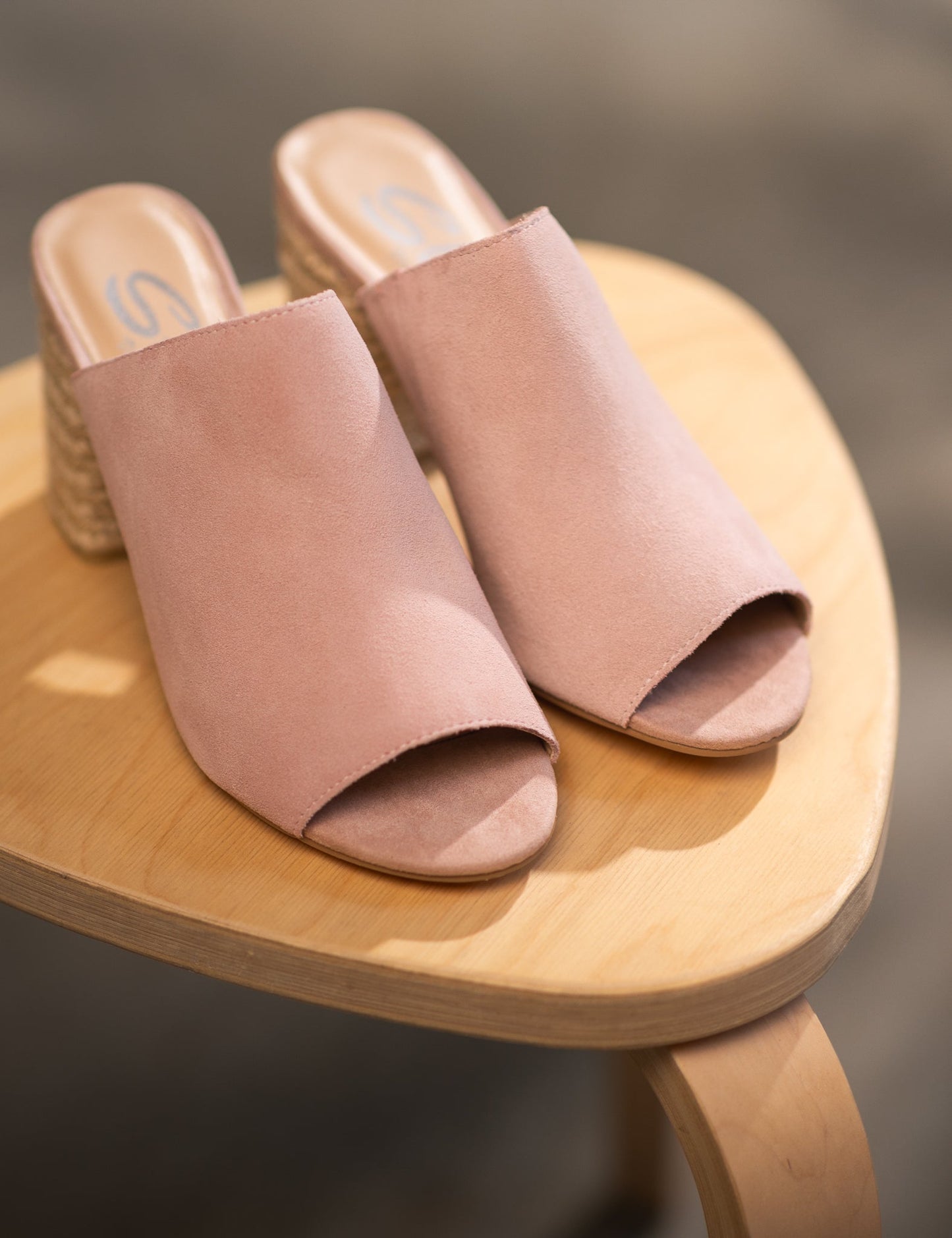 Helena Heeled Sandal in Blush Suede