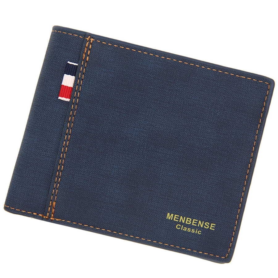 Men's letter solid color frosted open wallets