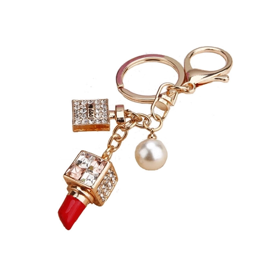 Cute Letter Bow Knot Perfume Bottle Metal Women's Keychain