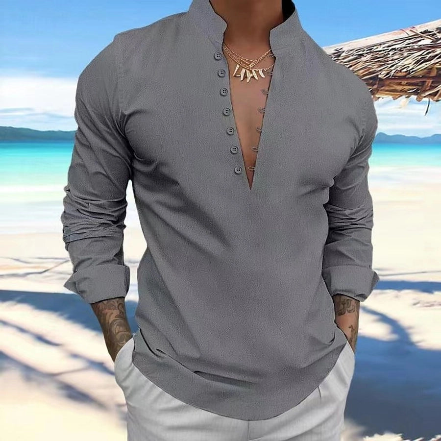 Men's Collar Long Sleeve Regular Fit Men's Tops