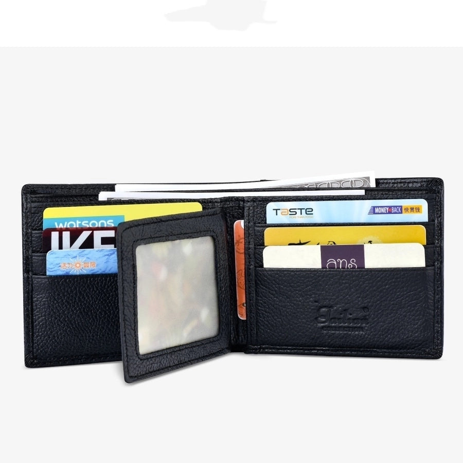 Men's Solid Color Leather Open Small Wallets