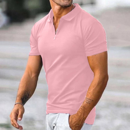 Men's vintage style classic style short sleeve loose turndown