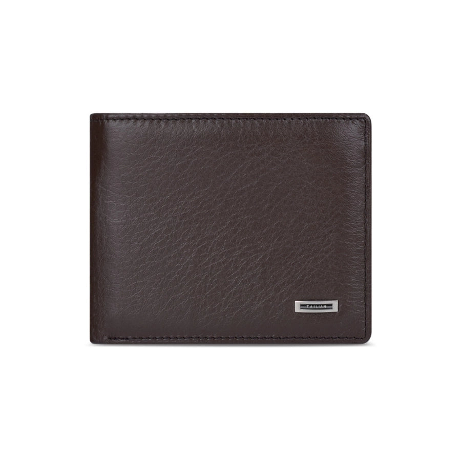 Men's Solid Color Leather Open Small Wallets