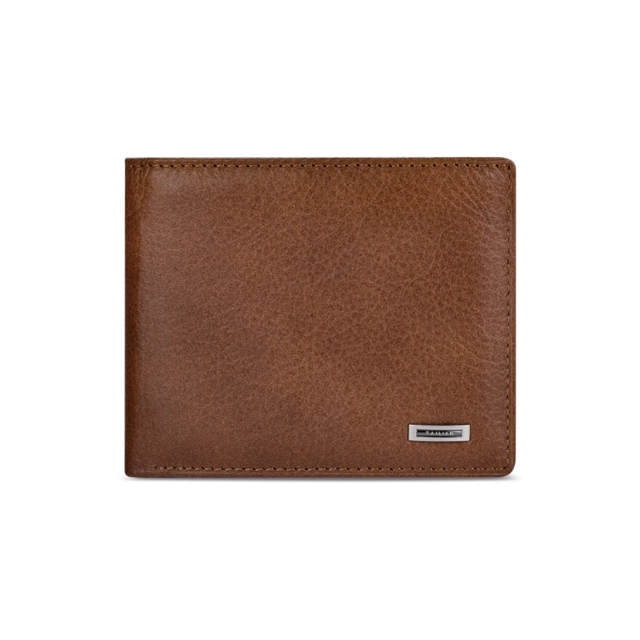 Men's Solid Color Leather Open Small Wallets